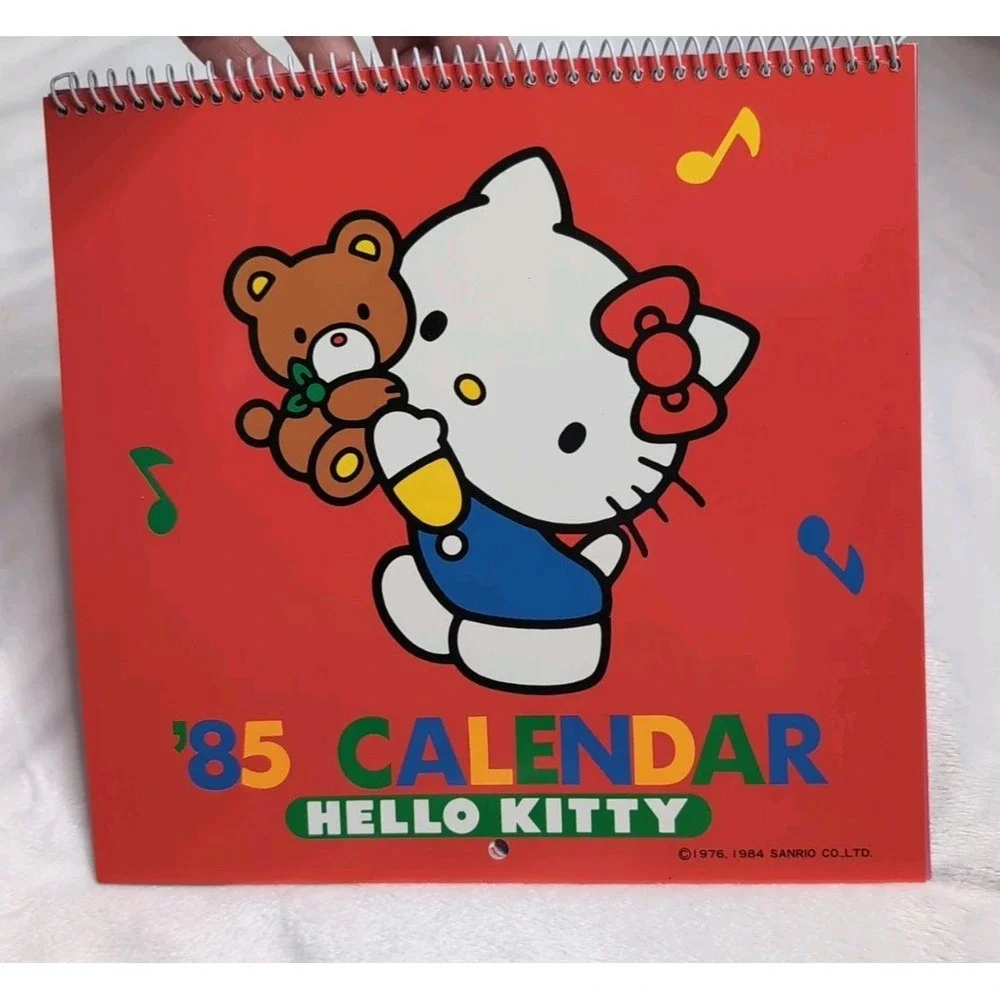 Vintage Hello Kitty 1981 3 Ring Binder And 1985 Calendar Sanrio 1980s 80s